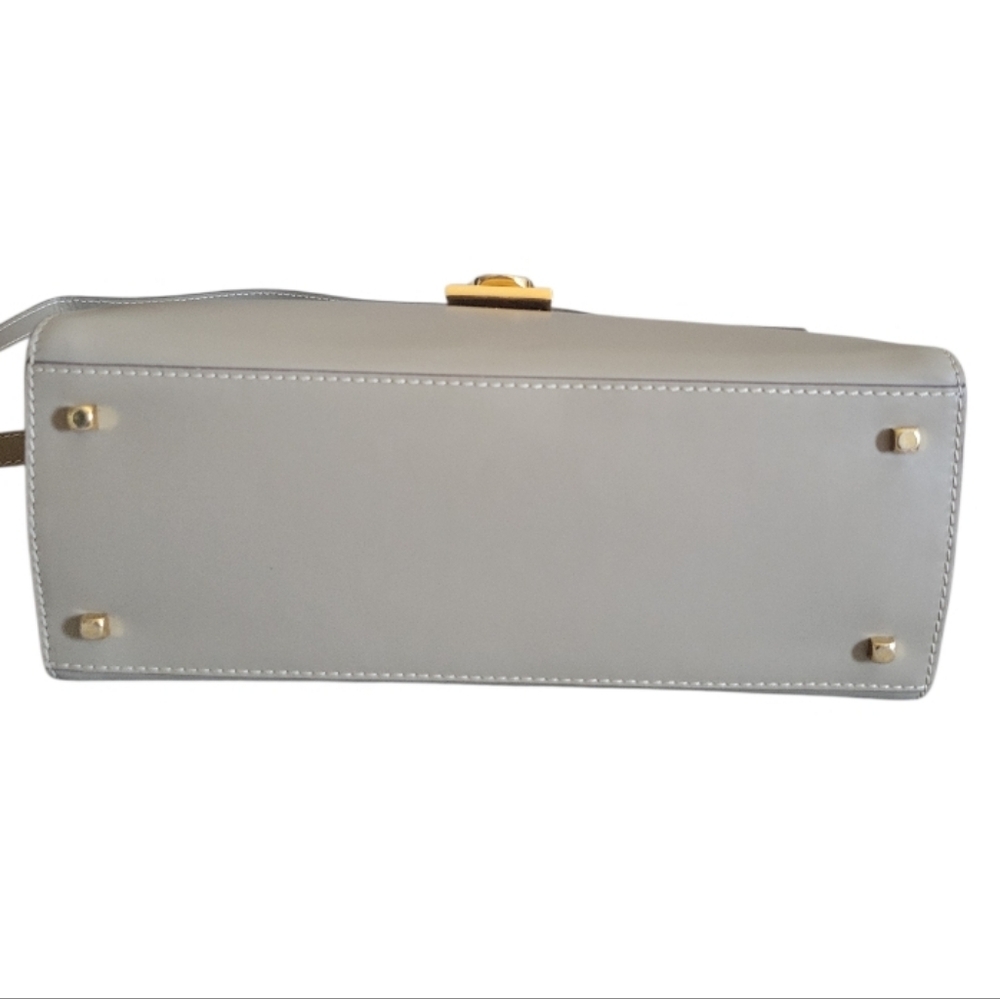 Salvatore Ferragamo Classic Top-Handle Women's Handbag Light Gray Gold Hardware - Picture 12 of 16